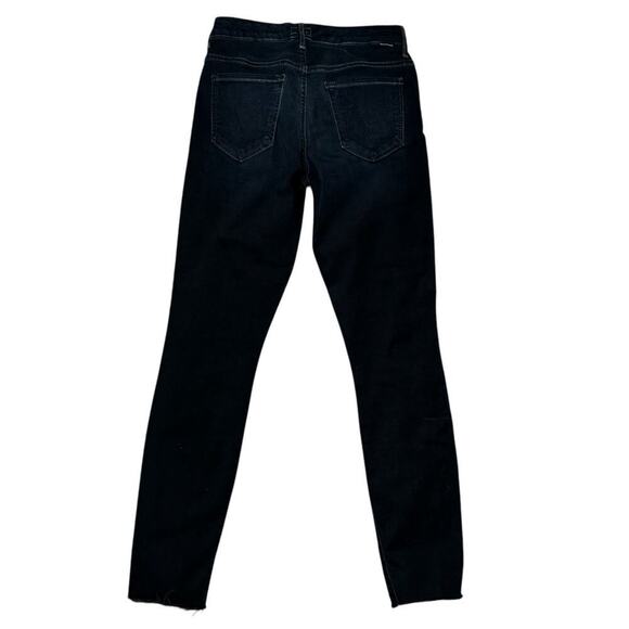 MOTHER Denim High Waisted Looker Ankle Fray Size 27 Wash: Last Call Black - Picture 3 of 11